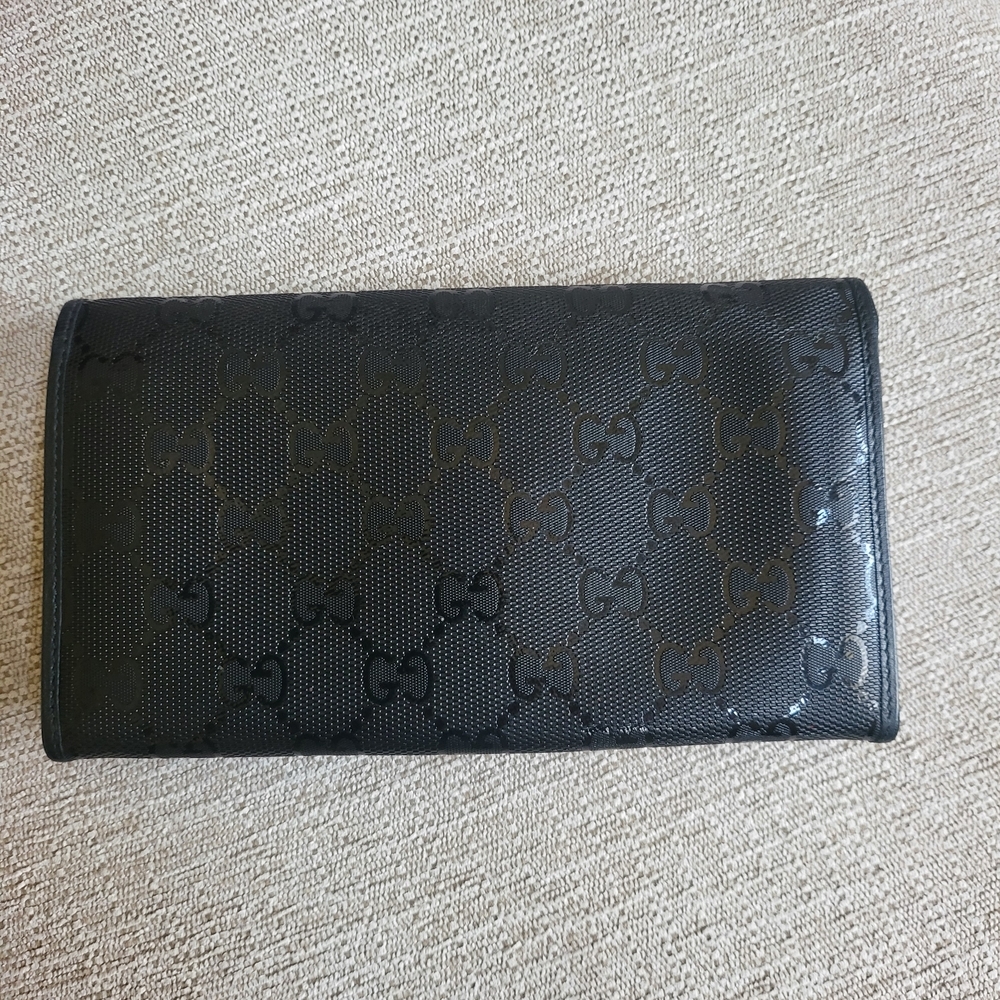 Gucci Long Wallet in Black Imprime Canvas - Picture 2 of 12